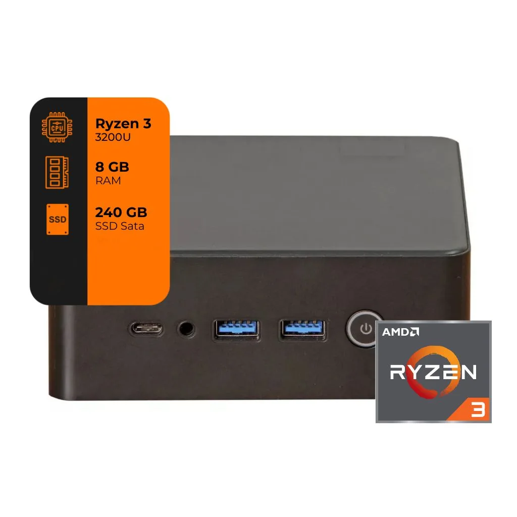 MINI PC PERFORMANCE AMD RYZEN 3 3200U |DDR4 8GB | SSD 240 GB PF54282 NUC