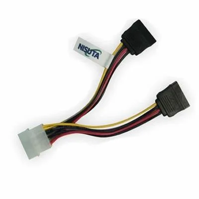 CABLE POWER SATA DOBLE NISUTA 20CM