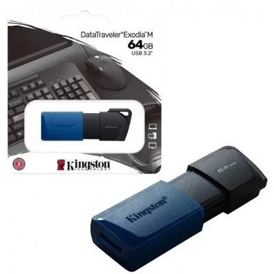 PENDRIVE 64GB KINGSTON EXODIA USB 3.2 DTXM AZUL NEGRO