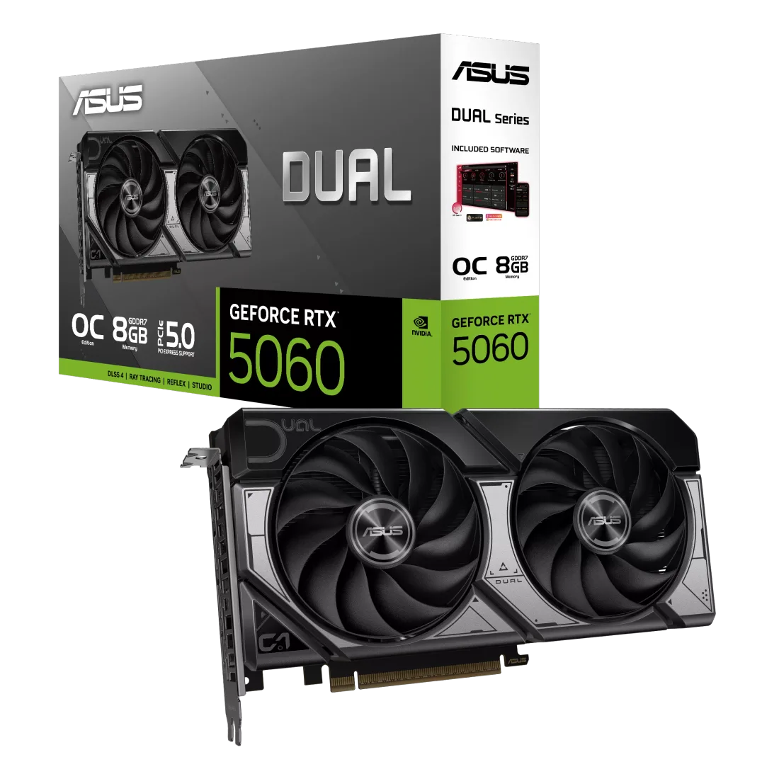 PLACA VIDEO ASUS GEFORCE RTX 5060 8GB GDDR7 DUAL OC EDITION EVO 90YV0NS0-M0AA00