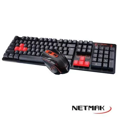 KIT NETMAK TECLADO + MOUSE INALAMBRICO NM-ATTAK