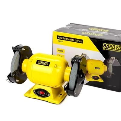 AMOLADORA DE BANCO 250W AB250 BAROVO Voltaje 220 V ~ 50 Hz / Potencia 0,33 HP (250 W) / Velocid