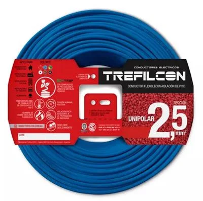 CABLE ELECTRICO TREFILCON 1X2.5MM UNIPOLAR X100MTS CELESTE