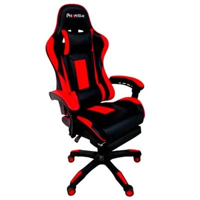SILLA GAMER PHAMTOM EMPOLI HESX0036 135KG NEGRA/ROJA CON REPOSAPIES