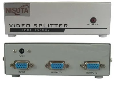 NISUTA NSVSVG2  - Splitter VGA de 2 puertos 250Mhzamplifica 65m