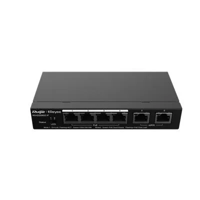 SWITCH 6P RUIJIE-REYEE RG-ES206GC-P 6 PUERTOS GIGABYTE 4PUERTO POE+ ADMINISTRABLE 54W
