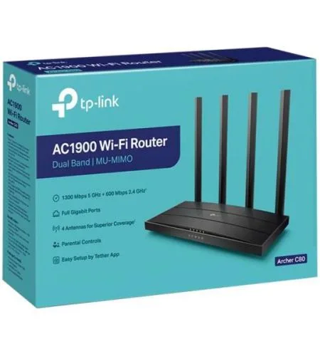ROUTER TP-LINK ARCHER C80 AC1900 | DUAL BAND 2.4GHZ Y 5GHZ | GIGABIT | MU-MIMO