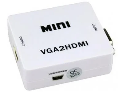 CONVERSOR VGA A HDMI INTCO 09-031B CON AUDIO - ADAPTADOR de VGA a HDMI con chip adaptador de Analogi