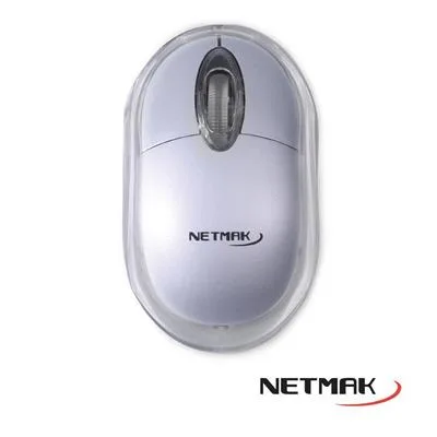 MOUSE USB NETMAK (NM-M01S) LUMINOSO SILVER