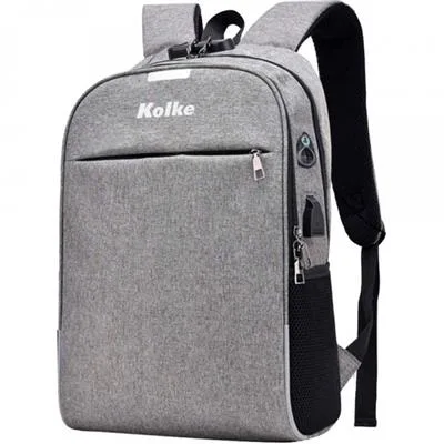 MOCHILA KOLKE KVM-339 ANTI-ROBO CON CANDADO GRIS CLARO