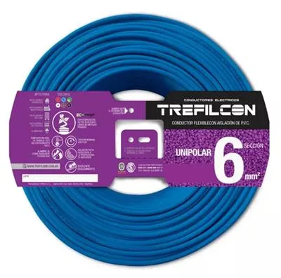 CABLE ELECTRICO TREFILCON 1X6MM  UNIPOLAR X30MTS CELESTE