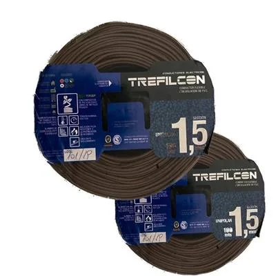 CABLE ELECTRICO TREFILCON 1X1.5MM UNIPOLAR X100MTS NEGRO