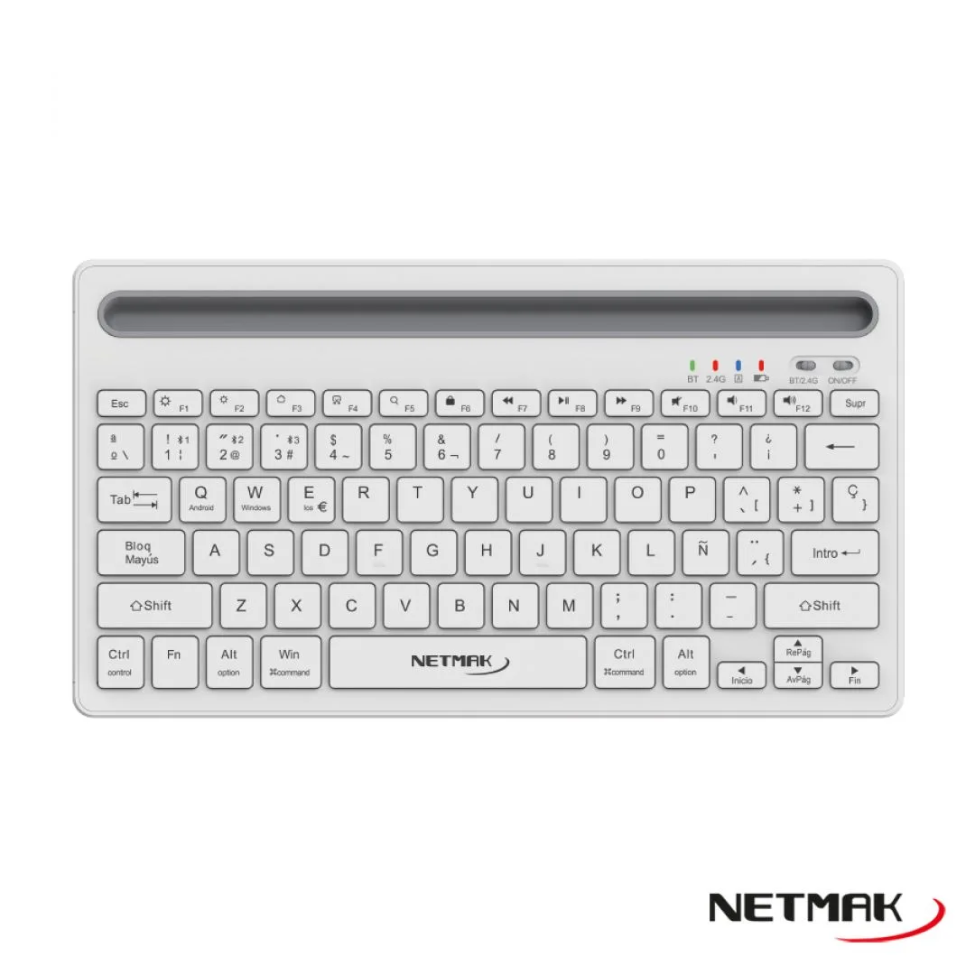 TECLADO NETMAK BLUETOOTH 5.0 NM-KB650 BLANCO