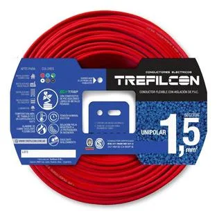 CABLE ELECTRICO TREFILCON 1X1.5MM UNIPOLAR X100MTS ROJO