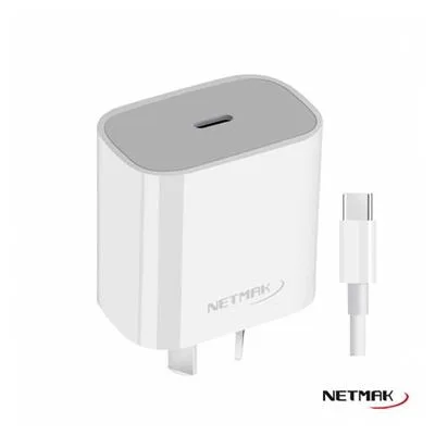 CARGADOR NETMAK NM-CP8 USB-C PD 20W CON CABLE TIPO C
