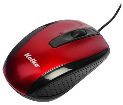 MOUSE USB KOLKE KM-112 NEGRO Y ROJO