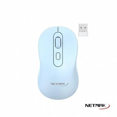 MOUSE NETMAK DUAL INALAMBRICO 2.4GHZ - BLUETOOTH 5.2 NM-M640-B RECARGABLE CELESTE