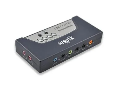 PLACA SONIDO NISUTA USB A AUDIO 7.1 MIC Y PARLANTES