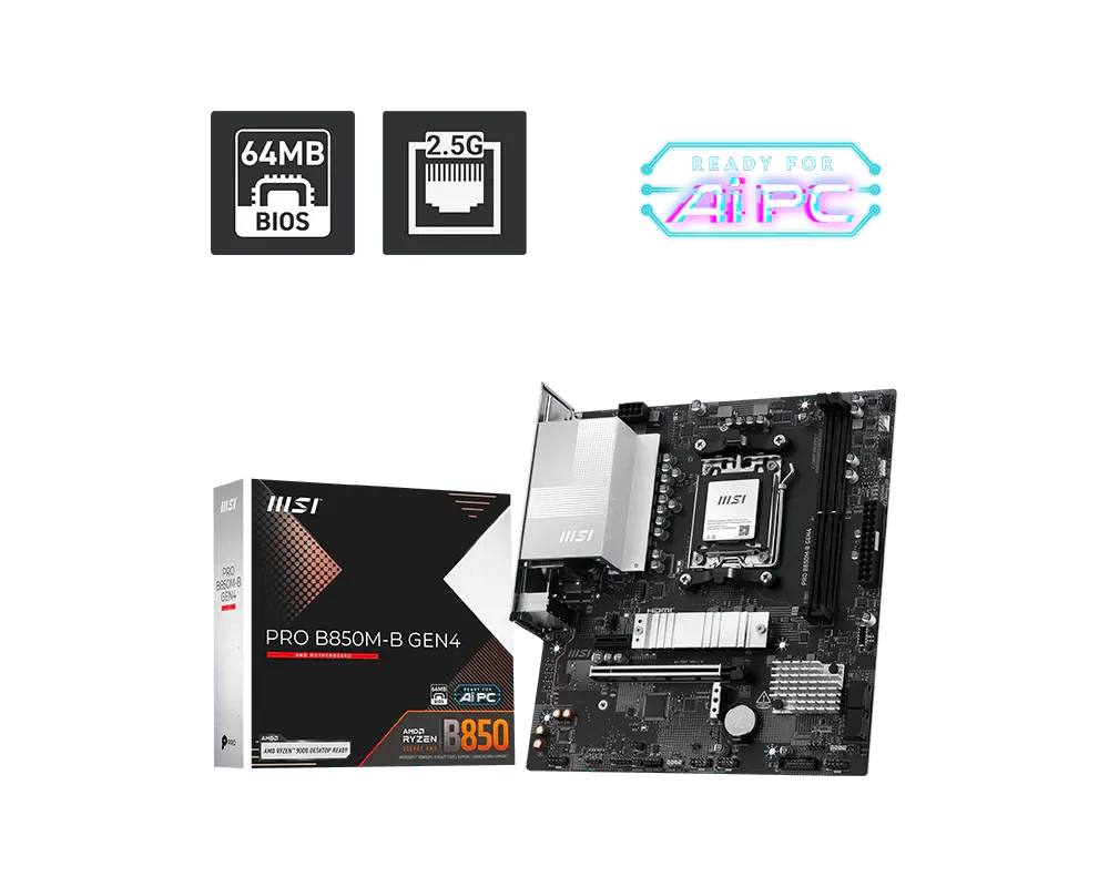 MSI PRO B850M-B GEN4 (AM5) DDR5 MOTHER