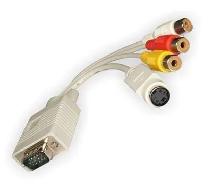 CABLE VGA MACHO A RCA O S-VIDEO CON AUDIO