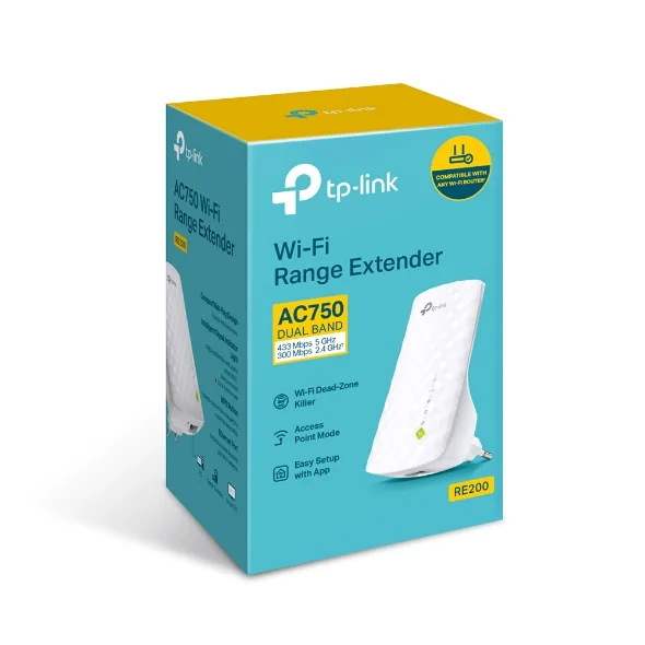 AP TP-LINK RE200 | DUAL BAND 2.4GHZ Y 5GHZ | 750 MBPS | EXTENSOR REPETIDOR
