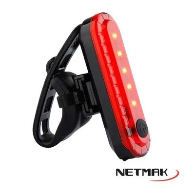 LUZ RECARGABLE TRASERA NETMAK P/ BICICLETA NM-LD5