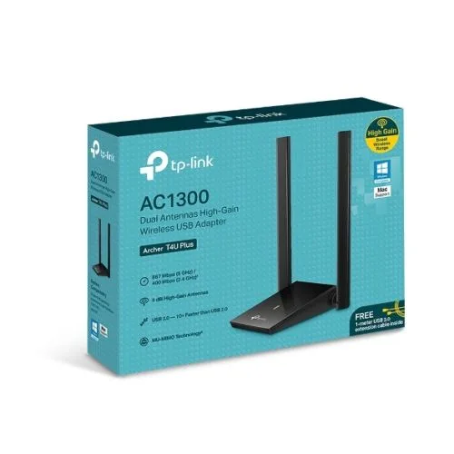 PLACA WIFI USB TP-LINK ARCHER T4U PLUS AC1300 | DUAL BAND 2.4GHZ Y 5GHZ | MU-MIMO