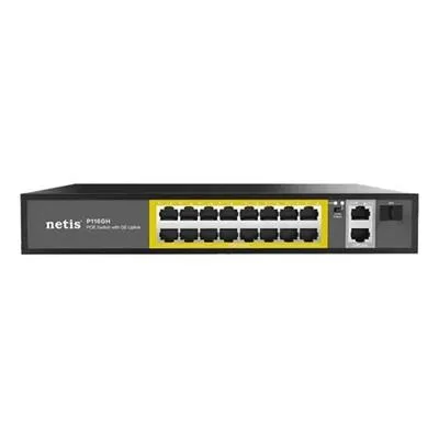 SWITCH 6P POE NETIS P116GH-V6 POE+16*FE 240W, 2 PUERTO UPLINK GE, 1 PUERTO SFP