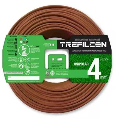 CABLE ELECTRICO TREFILCON 1X4MM UNIPOLAR X30MTS MARRON
