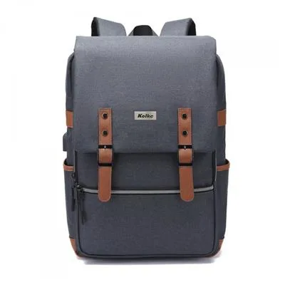 MOCHILA KOLKE KVM-534 15.6" BICOLOR GRIS Y MARRON