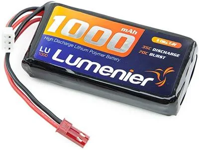 BATERIA LIPO (LITIO) LUMENIER 7.4V 1000MAH 2S 35C  (2 CELDAS)