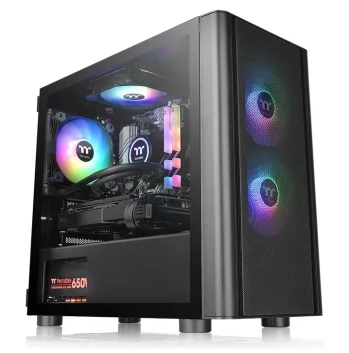GABINETE THERMALTAKE V150 MICRO-ATX TG MESH EDITION FAN X3 ARGB BLACK