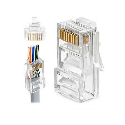 CONECTOR RJ45 CYGNUS CAT5E RJ45E-C-5E PASANTE GRIMPEO RAPIDO X 100 RJ45E-C-5E