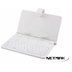 FUNDA 7" TABLET NETMAK (NM-TABKEYB) BLANCA C/TECLADO USB + MINI + MICRO