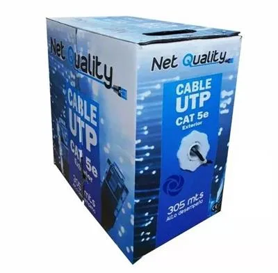 CABLE UTP NET QUALITY NET234 CAT5E EXT 305MTS (EXTERIOR) 2PARES COLOR NEGRO DIAMETRO 0.5MM