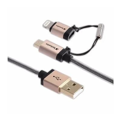 CABLE VERBATIM MICRO USB CON ADAPTADOR LIGHTNING 120CM