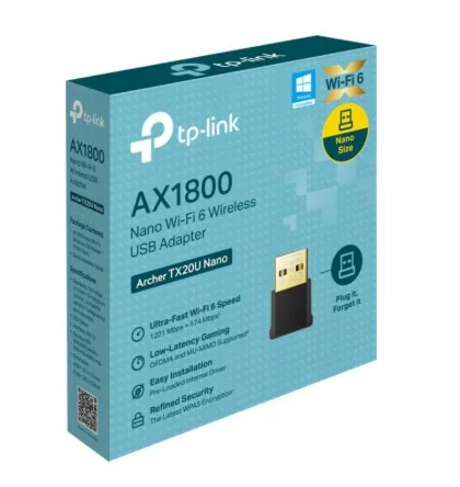 PLACA WIFI USB TP-LINK ARCHER TX20U NANO AX1800 WIFI 6