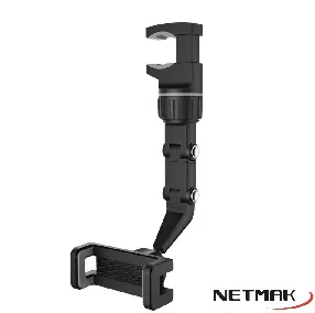 SOPORTE CELULAR NETMAK NM-HC24 CON BRAZO PARA EL ESPEJO RETROVISOR