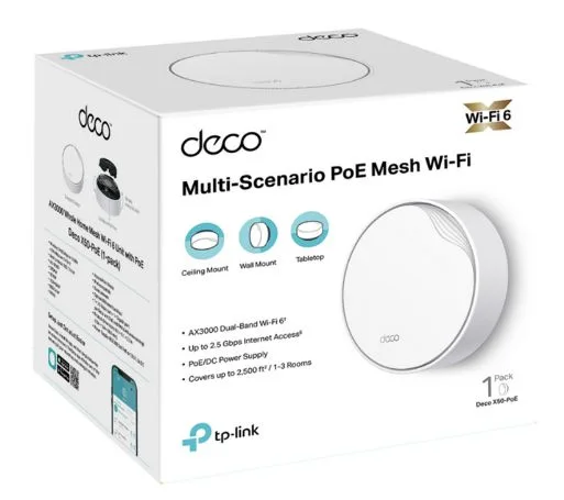 ROUTER MESH TP-LINK DECO X50-POE (PACK X1) AX3000
