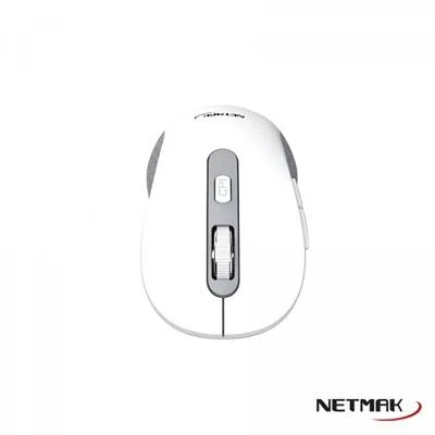MOUSE NETMAK DUAL INALAMBRICO 2.4GHZ - BLUETOOTH 5.2 NM-M690-W RECARGABLE