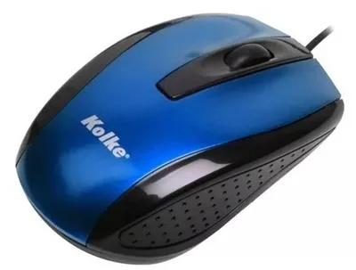 MOUSE USB KOLKE KM-112 NEGRO Y AZUL
