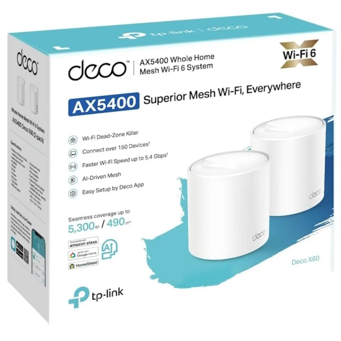 ROUTER MESH TP-LINK DECO X60 PACK 2 AX5400