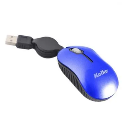 MOUSE USB RETRACTIL MINI KOLKE KM-107 AZUL