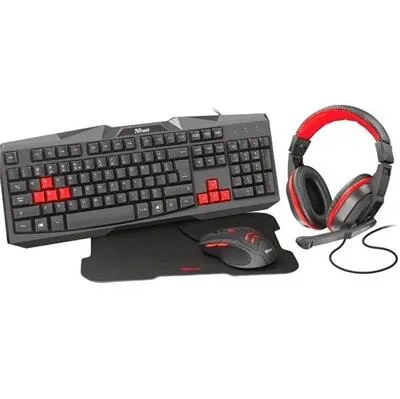 KIT MOUSE+TECLADO+AURICULARES+PAD TRUST ZIVA 4 IN 1 USB