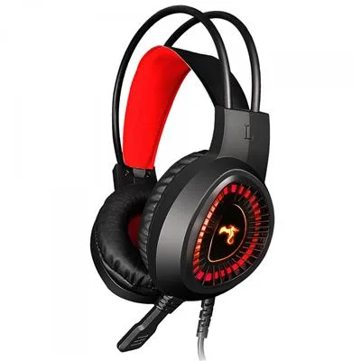 AURICULAR KOLKE ARKGA-472 NEGRO/ROJO DARK C/MIC + ADAPTADOR PLUG 4 CONTACTOS RETROILUMINADO