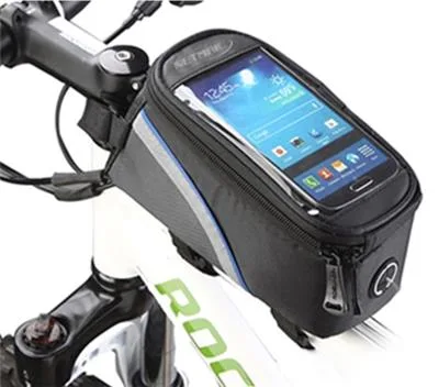 BOLSO PORTA CELULAR IMPERMEABLE NEGRA/AZUL NM-HC18-B