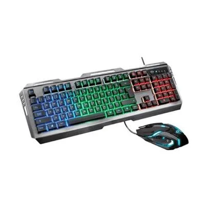 KIT MOUSE+TECLADO TRUST GXT 845 TURAL GAMING RETRO ILUMINADO MULTICOLOR MOUSE 3200 DPI