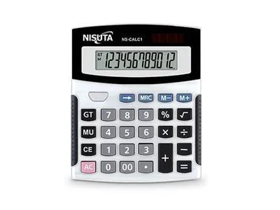 CALCULADORA DIGITAL 12 DIGITOS A PILAS O ENERGIA SOLAR NISUTA NSCALC1