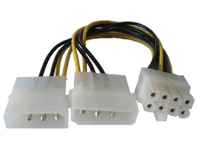 ADAPTADOR NISUTA 8 PINES A 2 MOLEX 4 PINES - P/MOTHER