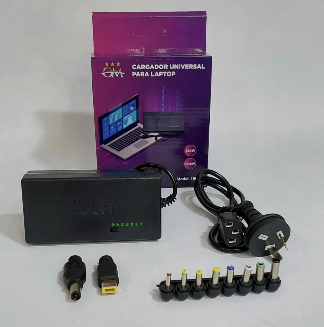 CARGADOR NOTEBOOK UNIVERSAL 120W 10 PUNTAS INTERCAMBIABLES MOD 1002